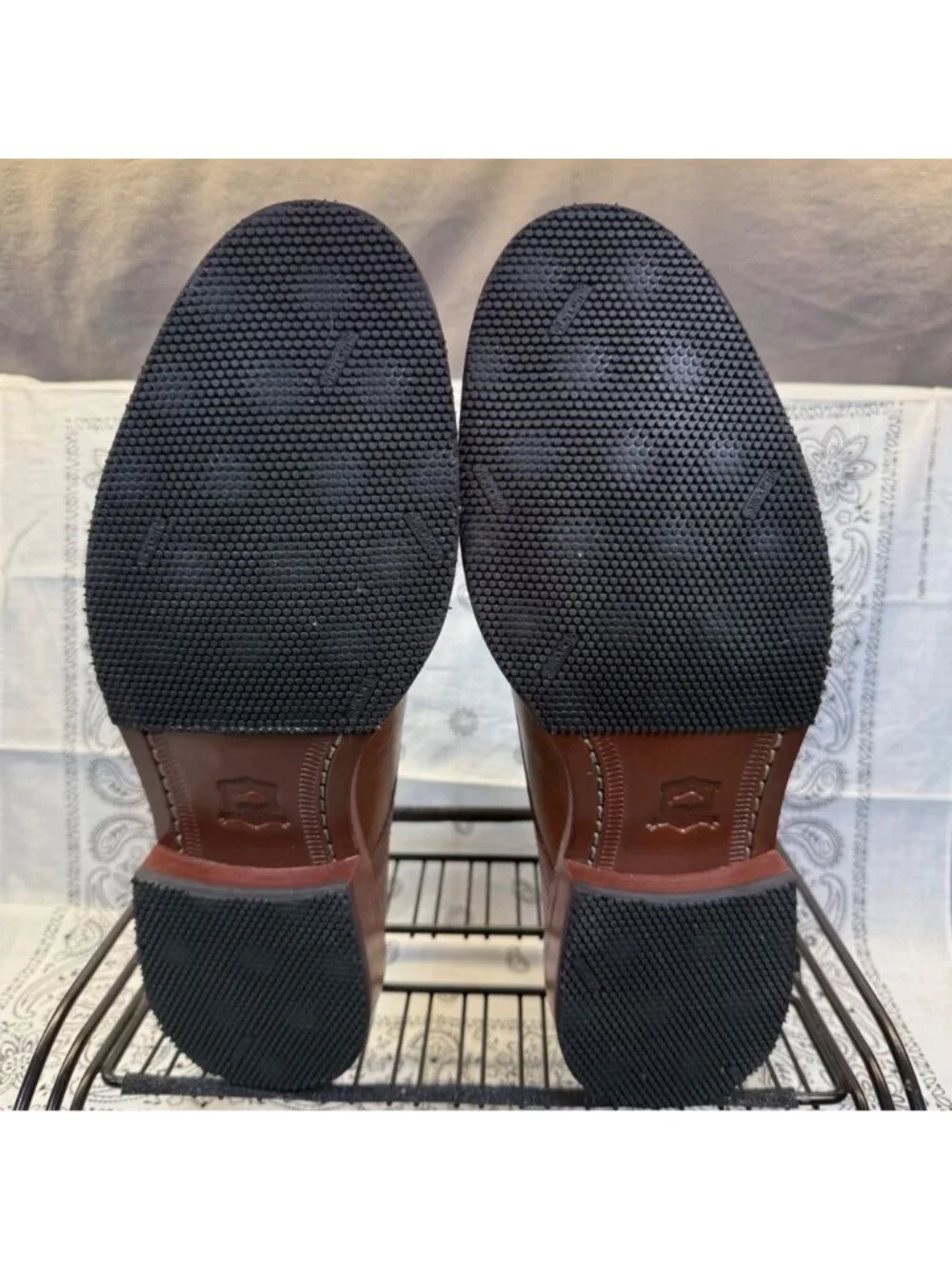 NEW TRASK Landry Oxfords Horween American bison Lthr Vibram rubber sole Men 8.5M